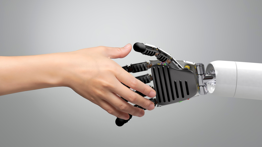human and AI handshaking