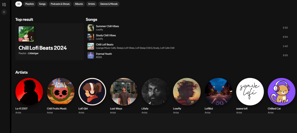 Listen to chill lo-fi beats? Spotify suggests artists with similar rhythms, vibes, or lyrics—even new ones you’ve never heard.